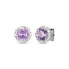 Thumbnail Image 1 of Amethyst & White Lab-Created Sapphire Halo Stud Earrings Sterling Silver