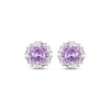 Thumbnail Image 2 of Amethyst & White Lab-Created Sapphire Halo Stud Earrings Sterling Silver