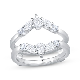 Adore Lab-Grown Diamonds Pear-Shaped & Round-Cut Contour Enhancer Ring 7/8 ct tw 14K White Gold