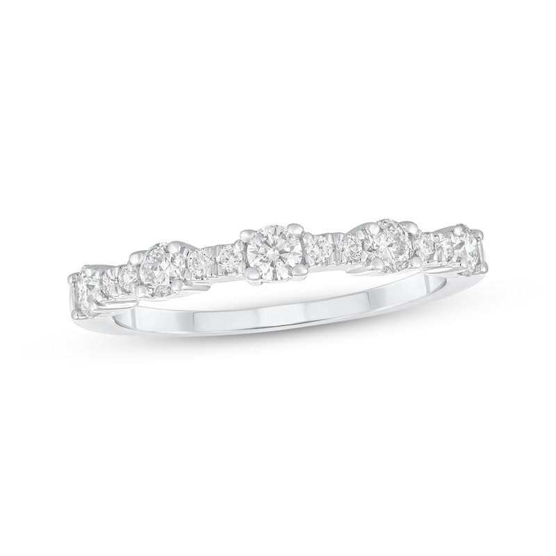 Main Image 1 of Adore Diamond Station Anniversary Ring 1/2 ct tw 14K White Gold