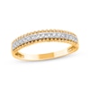 Thumbnail Image 1 of Diamond Beaded-Edge Fashion Ring 1/6 ct tw 14K Yellow Gold