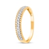 Thumbnail Image 2 of Diamond Beaded-Edge Fashion Ring 1/6 ct tw 14K Yellow Gold