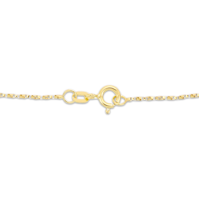 Main Image 2 of 1mm Twisted Box Chain Necklace Solid 14K Yellow Gold 18"