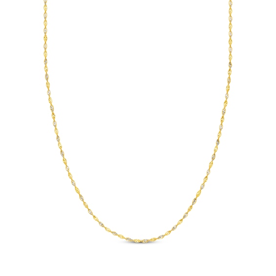 2.1mm Dorica Chain Necklace Solid 14K Yellow Gold 18"