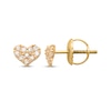 Thumbnail Image 1 of Children's Cubic Zirconia Heart Stud Earrings 14K Yellow Gold