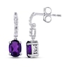 Thumbnail Image 3 of Oval-Cut Amethyst & White Lab-Created Sapphire Drop Earrings Sterling Silver
