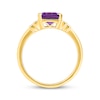 Thumbnail Image 3 of Emerald-Cut Amethyst & Round-Cut Diamond Ring 1/15 ct tw 24K Yellow Gold Vermeil Sterling Silver