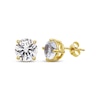 Thumbnail Image 1 of White Lab-Created Sapphire Solitaire Stud Earrings 18K Yellow Gold-Plated Sterling Silver