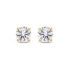 Thumbnail Image 2 of White Lab-Created Sapphire Solitaire Stud Earrings 18K Yellow Gold-Plated Sterling Silver