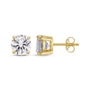 Thumbnail Image 3 of White Lab-Created Sapphire Solitaire Stud Earrings 18K Yellow Gold-Plated Sterling Silver