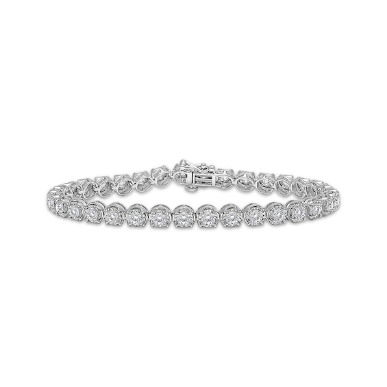 KAY Lab-Grown Diamonds Round Link Bracelet 5 ct tw 10K White Gold 7"