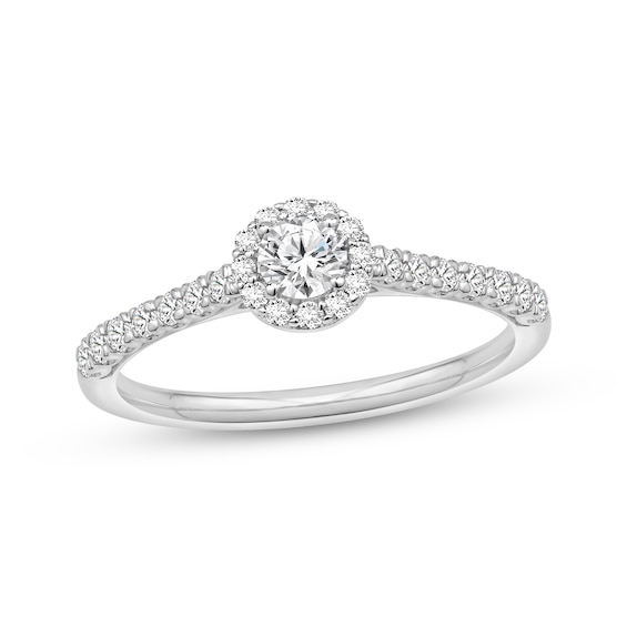 Adore Diamond Halo Engagement Ring 1/2 ct tw 14K White Gold