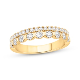 Adore Lab-Grown Diamonds Two-Row Anniversary Ring 3/4 ct tw 14K Yellow Gold