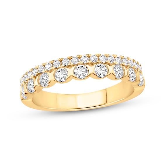 Adore Lab-Grown Diamonds Two-Row Anniversary Ring 3/4 ct tw 14K Yellow Gold