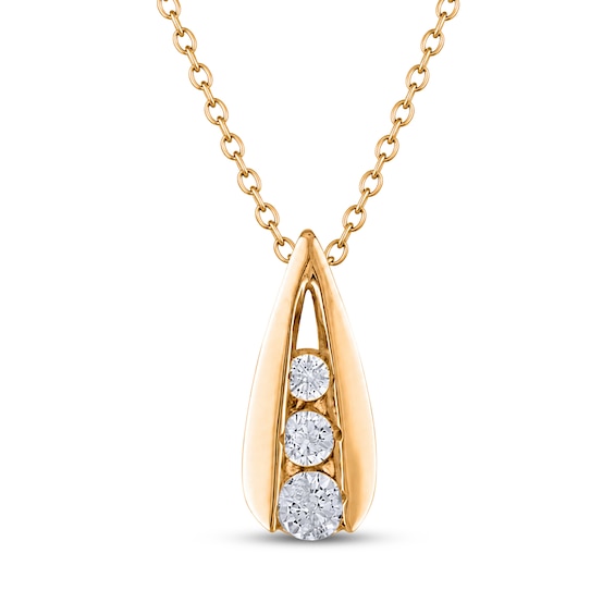 KAY Lab-Grown Diamonds Teardrop Necklace 3/4 ct tw 24K Yellow Gold-Plated Sterling Silver 18"
