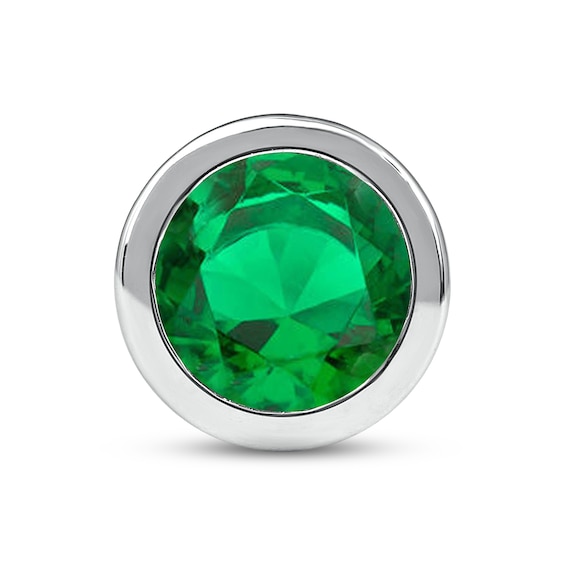 Smart Watch Charms by KAY Solitaire Lab-Created Emerald Sterling Silver