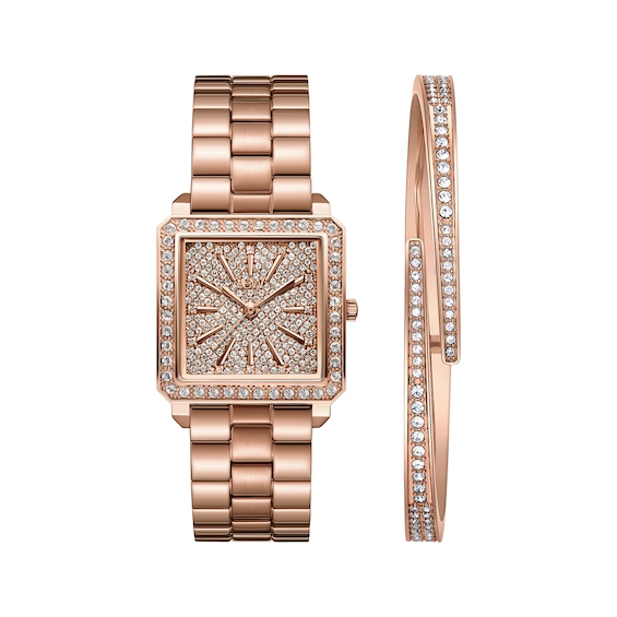 JBW Cristal Square Jewelry Set Stainless Steel J6387-SETB