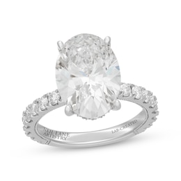 Neil Lane Artistry Oval-Cut Lab-Grown Diamond Hidden Halo Engagement Ring 7 ct tw 14K White Gold