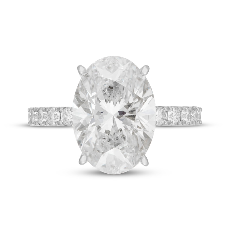Main Image 3 of Neil Lane Artistry Oval-Cut Lab-Grown Diamond Hidden Halo Engagement Ring 7 ct tw 14K White Gold