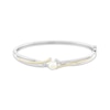 Thumbnail Image 1 of Cultured Pearl & White Lab-Created Sapphire Bangle Bracelet Sterling Silver & 10K Yellow Gold