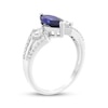Thumbnail Image 2 of Marquise-Cut Blue Lab-Created Sapphire & White Lab-Created Sapphire Ring Sterling Silver