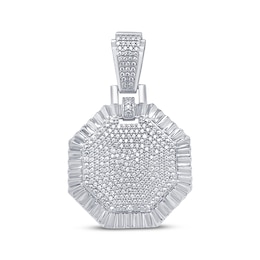 KAY Lab-Grown Diamonds Men's Octagon Charm 1 ct tw Sterling Silver