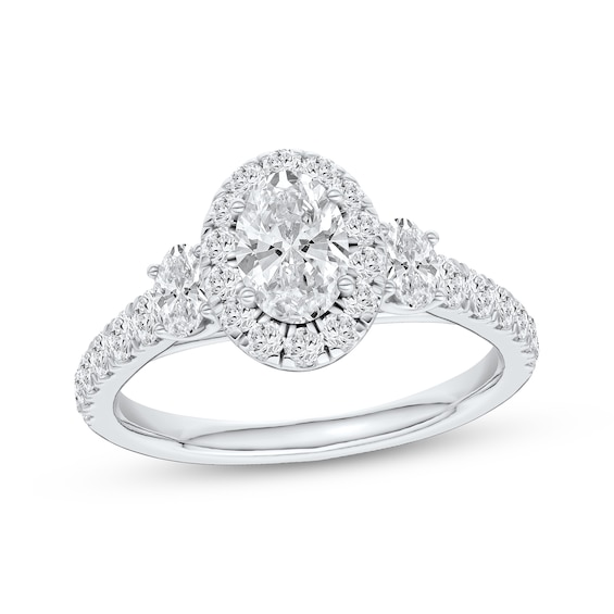 Adore Heirloom Certified Oval-Cut Diamond Halo Engagement Ring 1-1/4 ct tw Platinum