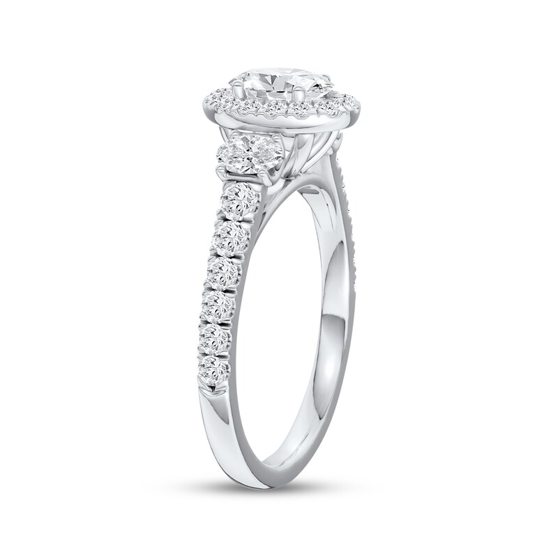 Main Image 2 of Adore Heirloom Certified Oval-Cut Diamond Halo Engagement Ring 1-1/4 ct tw Platinum