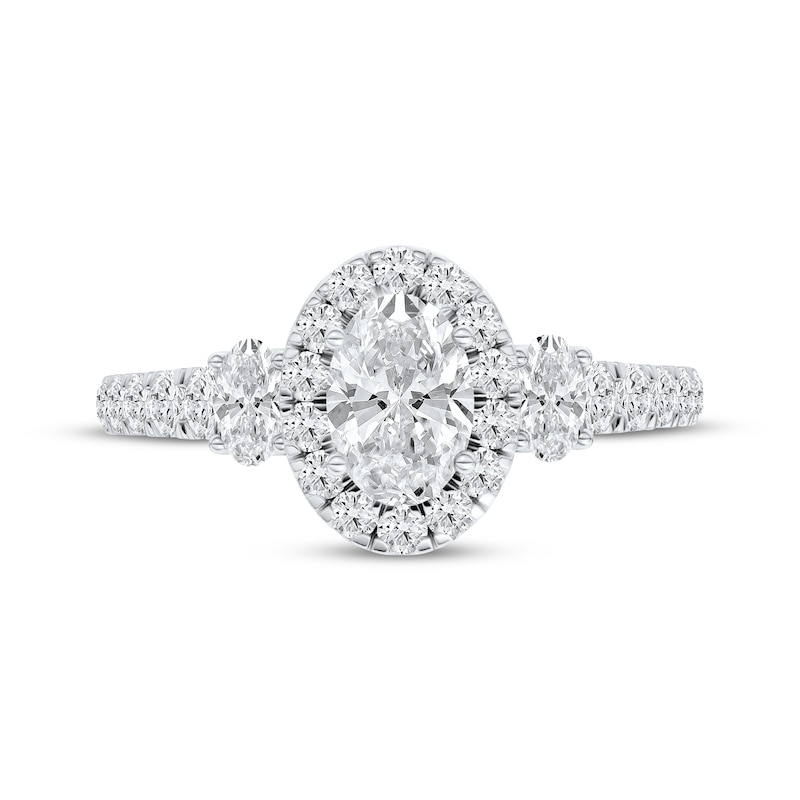 Main Image 4 of Adore Heirloom Certified Oval-Cut Diamond Halo Engagement Ring 1-1/4 ct tw Platinum