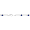 Thumbnail Image 3 of Blue Lab-Created Sapphire Station Chain Link Bracelet Sterling Silver 7.25"