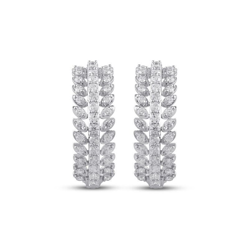Main Image 2 of Diamond Three-Row Hoop Earrings 2 ct tw 10K White Gold