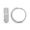 Thumbnail Image 3 of Diamond Three-Row Hoop Earrings 2 ct tw 10K White Gold