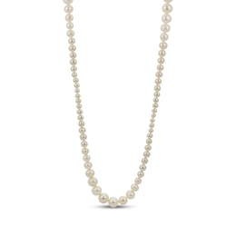 Cultured Pearl Graduated Strand Necklace Sterling Silver 38"