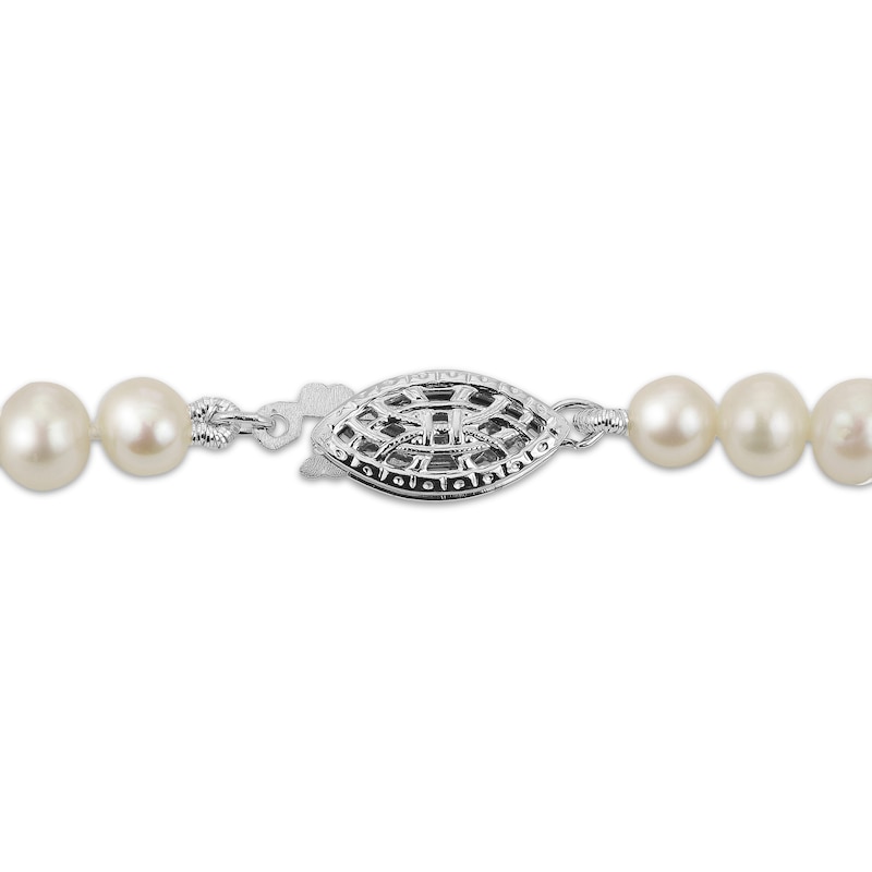Main Image 3 of Cultured Pearl Graduated Strand Necklace Sterling Silver 38"