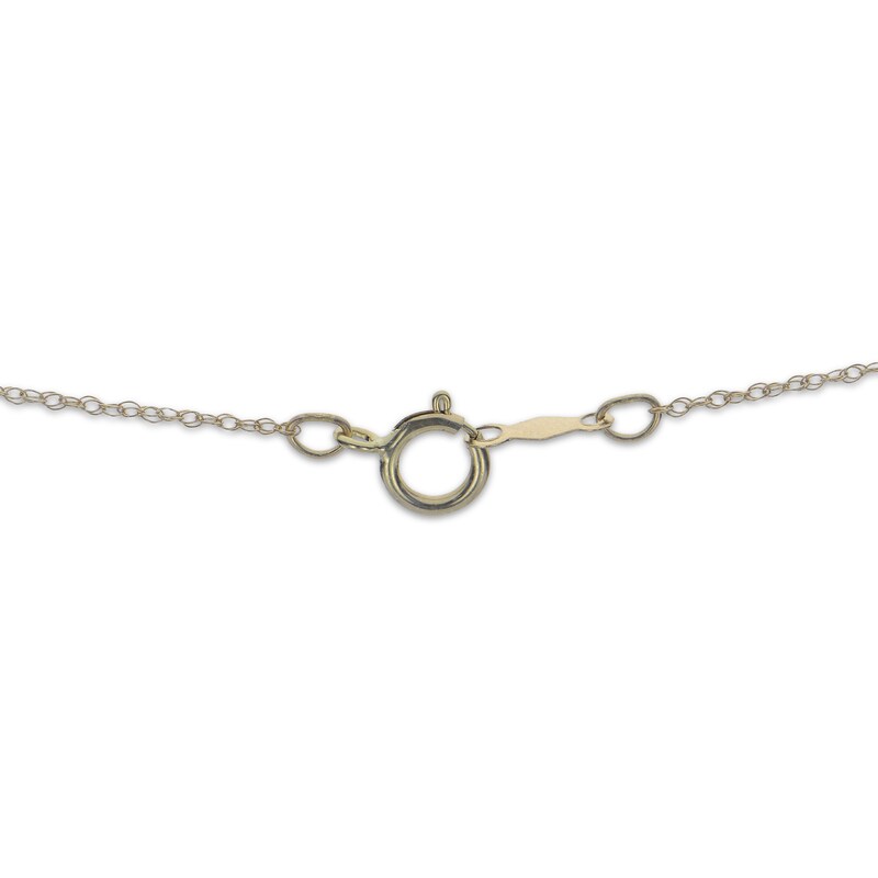 Main Image 3 of Cultured Pearl & Diamond Accent Hexagon Frame Necklace 10K Yellow Gold 18"