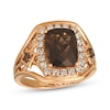Thumbnail Image 1 of Le Vian Cushion-Cut Chocolate Quartz Halo Ring 1/2 ct tw Diamonds 14K Strawberry Gold