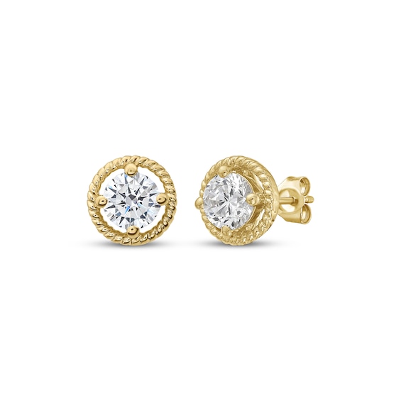 KAY Lab-Grown Diamonds Round-Cut Solitaire Stud Earrings 1 ct tw 10K Yellow Gold (F/VS2)