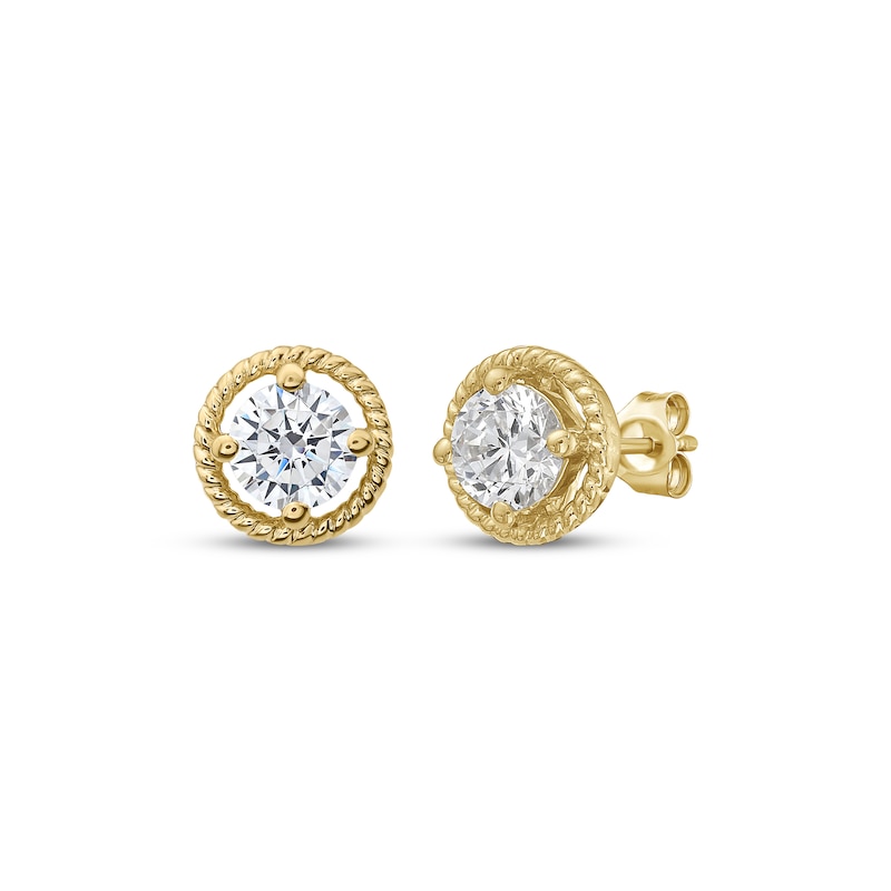 Main Image 1 of KAY Lab-Grown Diamonds Round-Cut Solitaire Stud Earrings 1 ct tw 10K Yellow Gold (F/VS2)