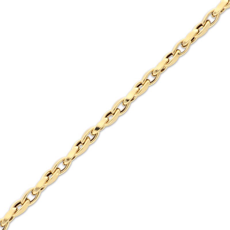 Main Image 2 of Twisted Oval Link Chain Necklace Hollow 18K Yellow Gold 16"