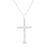 Thumbnail Image 1 of KAY Lab-Grown Diamonds Swirl Cross Necklace 1/10 ct tw Sterling Silver 18"