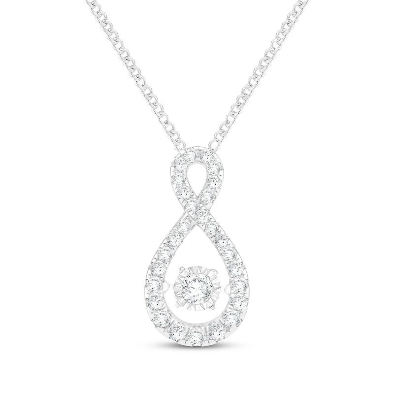 Main Image 1 of Unstoppable Love Lab-Grown Diamond Infinity Necklace 1/2 ct tw Sterling Silver 19"