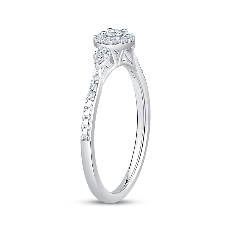 Main Image 2 of KAY Lab-Grown Diamonds Round-Cut Halo Promise Ring 1/5 ct tw 10K White Gold