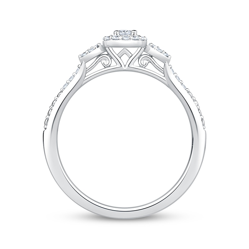 Main Image 3 of KAY Lab-Grown Diamonds Round-Cut Halo Promise Ring 1/5 ct tw 10K White Gold