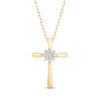 Thumbnail Image 1 of KAY Lab-Grown Diamonds Cross Necklace 1/8 ct tw 10K Yellow Gold 18"
