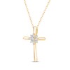 Thumbnail Image 2 of KAY Lab-Grown Diamonds Cross Necklace 1/8 ct tw 10K Yellow Gold 18"