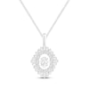 Thumbnail Image 1 of Unstoppable Love Oval-Cut Lab-Grown Diamond Starburst Frame Necklace 1 ct tw 10K White Gold 19"