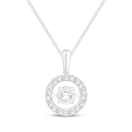 Unstoppable Love Lab-Grown Diamond Halo Necklace 1/2 ct tw 10K White Gold 19"