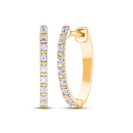 Diamond Hoop Earrings 1/15 ct tw 14K Yellow Gold