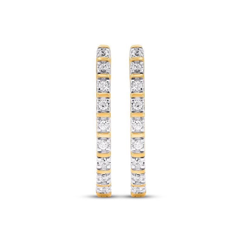 Main Image 2 of Diamond Hoop Earrings 1/15 ct tw 14K Yellow Gold
