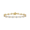 Thumbnail Image 1 of KAY Lab-Grown Diamonds Cluster Link Bracelet 2 ct tw 14K Yellow Gold-Plated Sterling Silver 7"